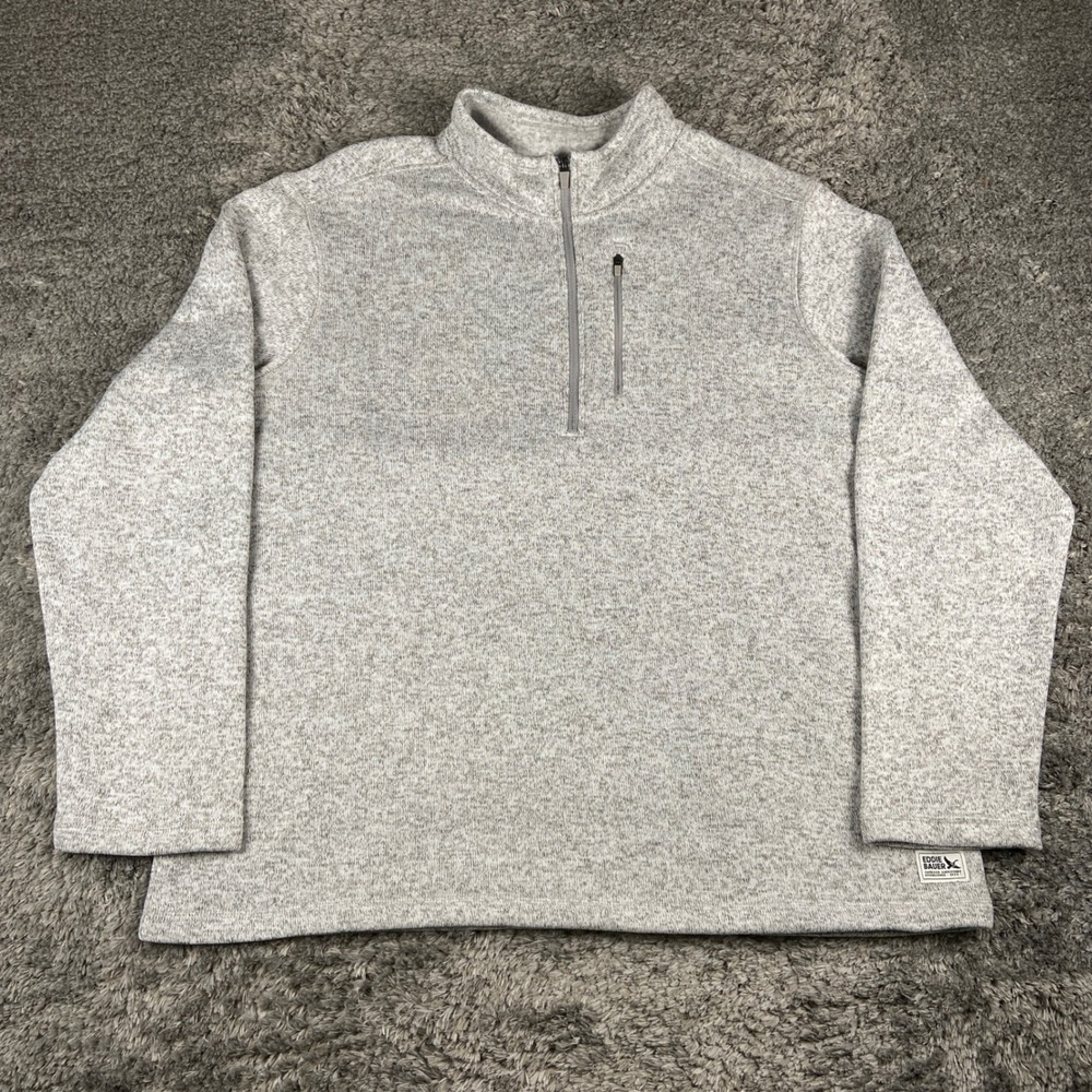 Eddie Bauer Radiator Fleece 1/4 Zip Mens 2XL Grey Pullover Sweater Stretch‎ New